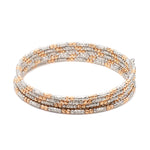 Load image into Gallery viewer, Japanese 5-row Platinum &amp; Rose Gold Bracelet for Women with Diamond Cut Balls JL PTB 1275
