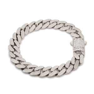 Men of Platinum | Diamond Cut Bracelet with Diamond Lock for Men JL PTB 1231