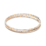 Load image into Gallery viewer, Japanese 3-row Platinum &amp; Rose Gold Bracelet for Women with Diamond Cut Balls JL PTB 1264
