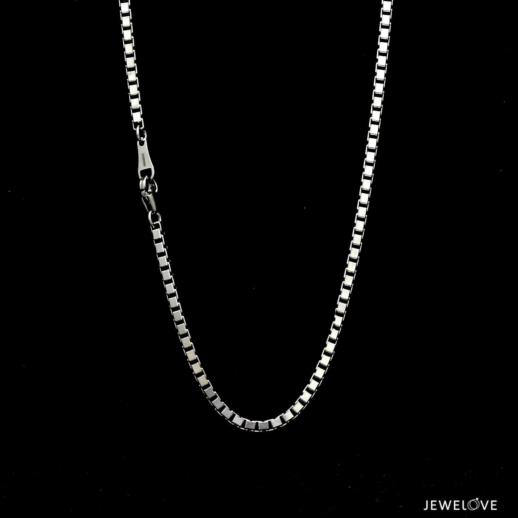 2.5mm Japanese Plain Platinum Box Chain for Men SJ PTO 702-F