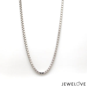 2.5mm Japanese Plain Platinum Box Chain for Men SJ PTO 702-F