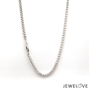 2.5mm Japanese Plain Platinum Box Chain for Men SJ PTO 702-F