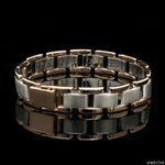 Load image into Gallery viewer, Men of Platinum | 13mm Platinum &amp; Rose Gold Heavy Bracelet for Men JL PTB 1283
