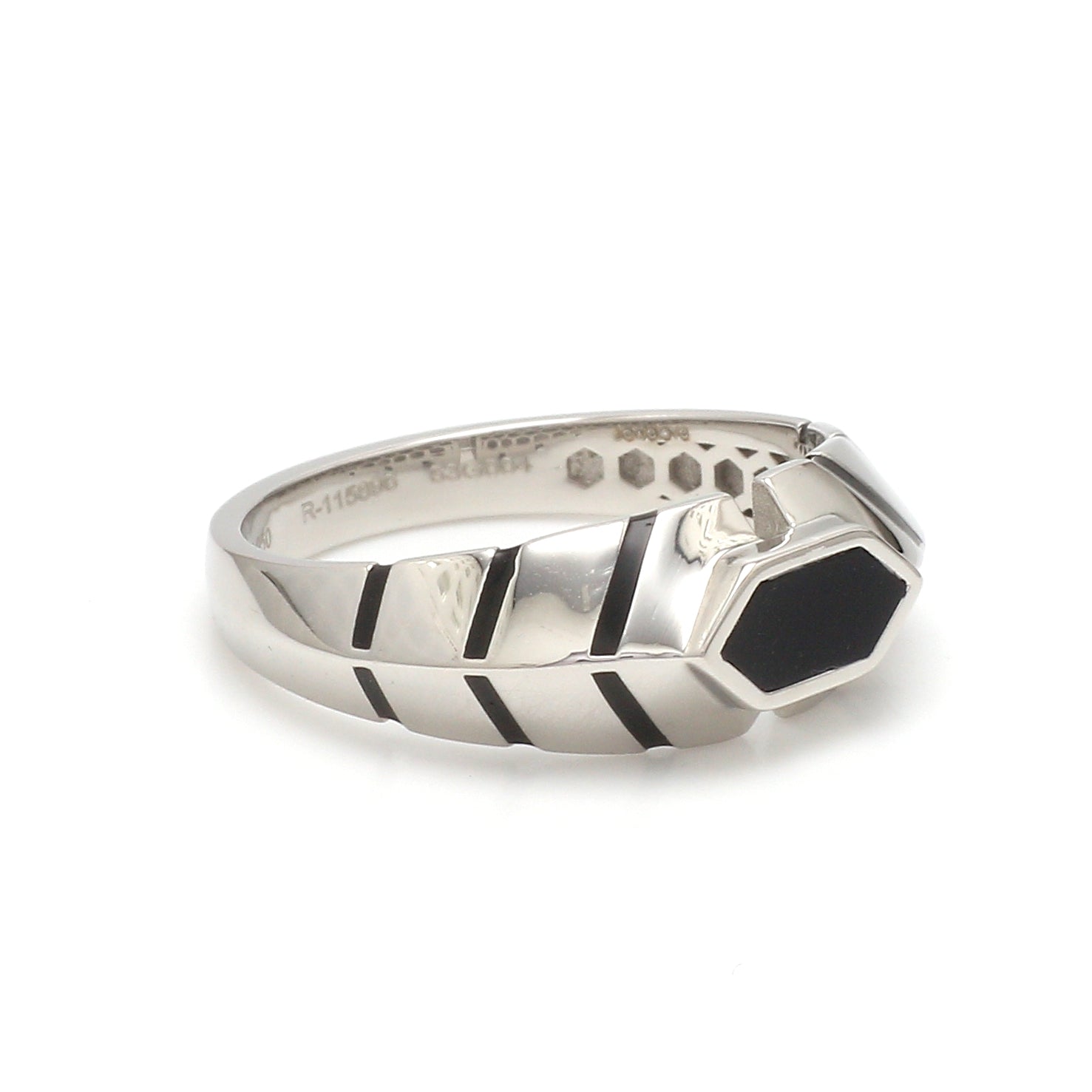 Platinum Ring with Black Enamel for Men JL PT 1310   Jewelove.US