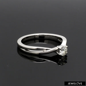 30-Pointer 4 Prong Platinum Solitaire Ring with a Twist JL PT 676-A   Jewelove.US