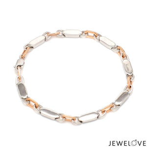 4.75mm Platinum & Rose Gold Bracelet for Men JL PTB 1279