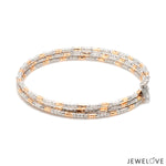 Load image into Gallery viewer, Japanese 3-row Platinum &amp; Rose Gold Bracelet for Women with Diamond Cut Balls JL PTB 1264
