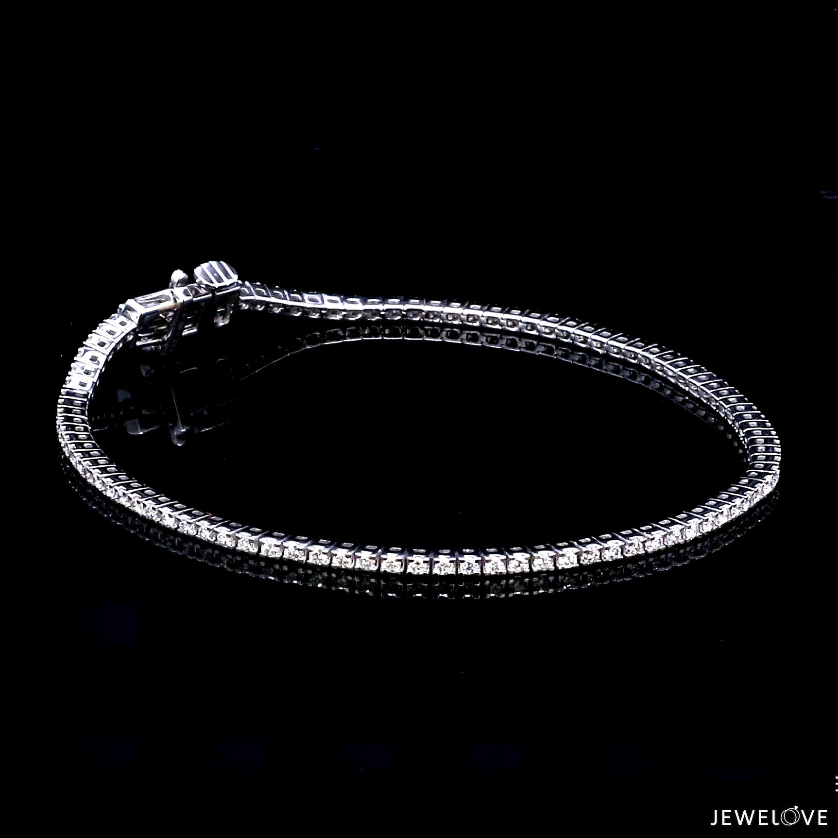 Single Line 18K Gold Tennis Bracelet with Diamonds JL AUB 1235