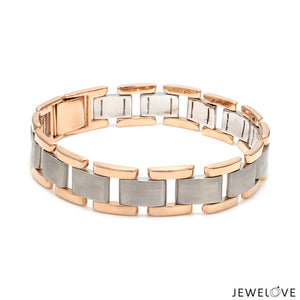 Men of Platinum | 13mm Platinum & Rose Gold Heavy Bracelet for Men JL PTB 1283