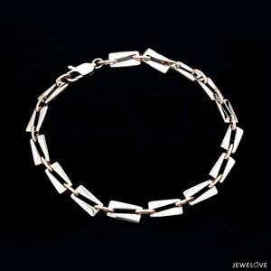 5.25mm Platinum & Rose Gold Bracelet for Men JL PTB 1280