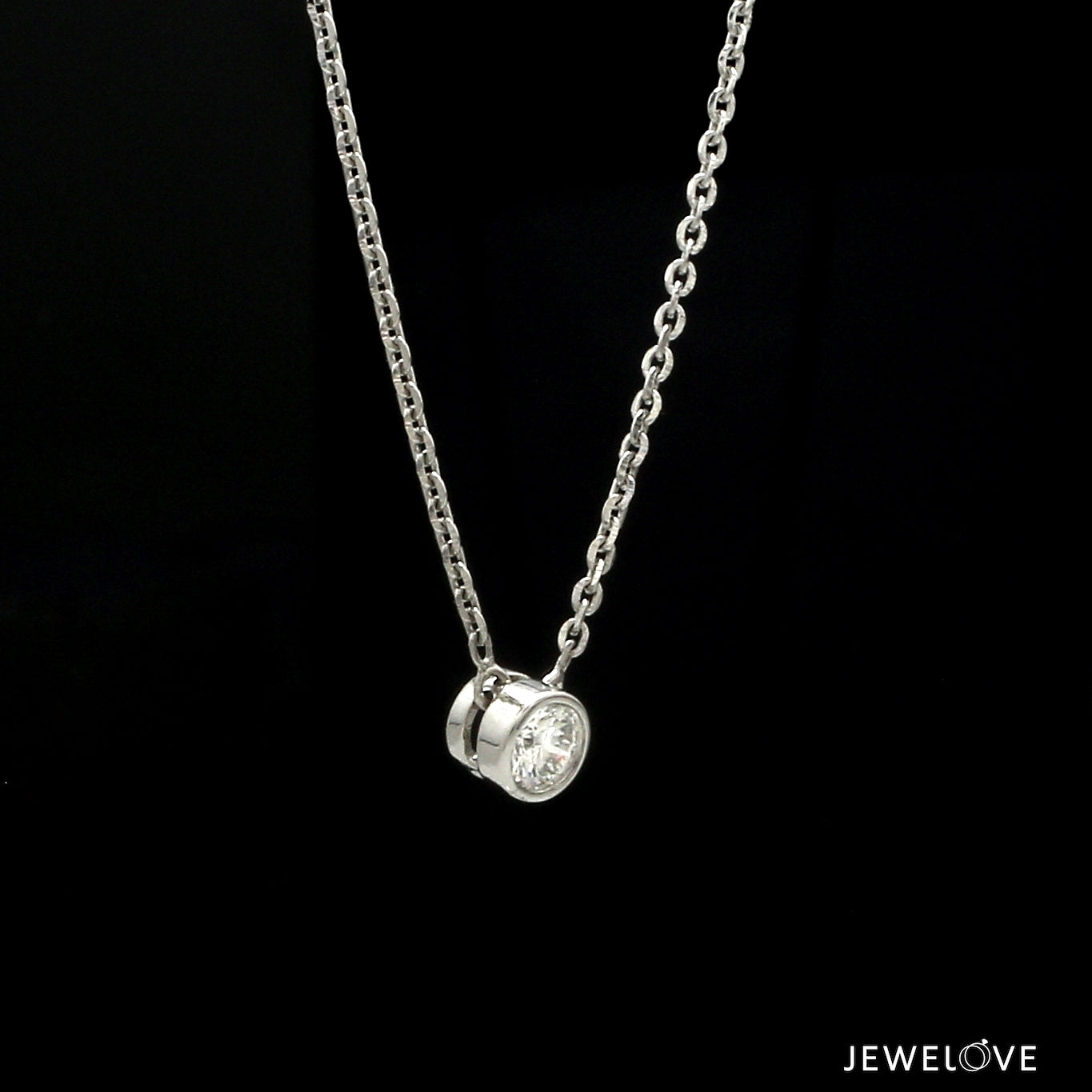 Single Diamond Pendant Platinum Chain JL PT CH 1317