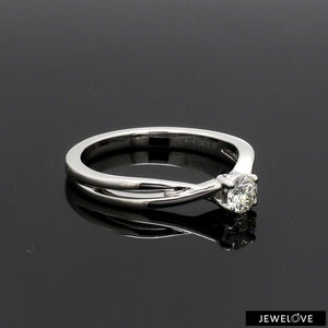 50-Pointer 4 Prong Platinum Solitaire Ring with a Twist JL PT 676-B   Jewelove.US