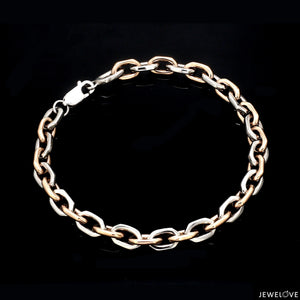 Men of Platinum| 5.75mm Platinum & Rose Gold Bracelet for Men JL PTB 1281