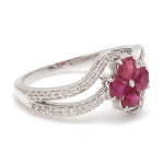 Load image into Gallery viewer, Designer Platinum Heart Ruby Diamond Ring for Women JL PT R8190
