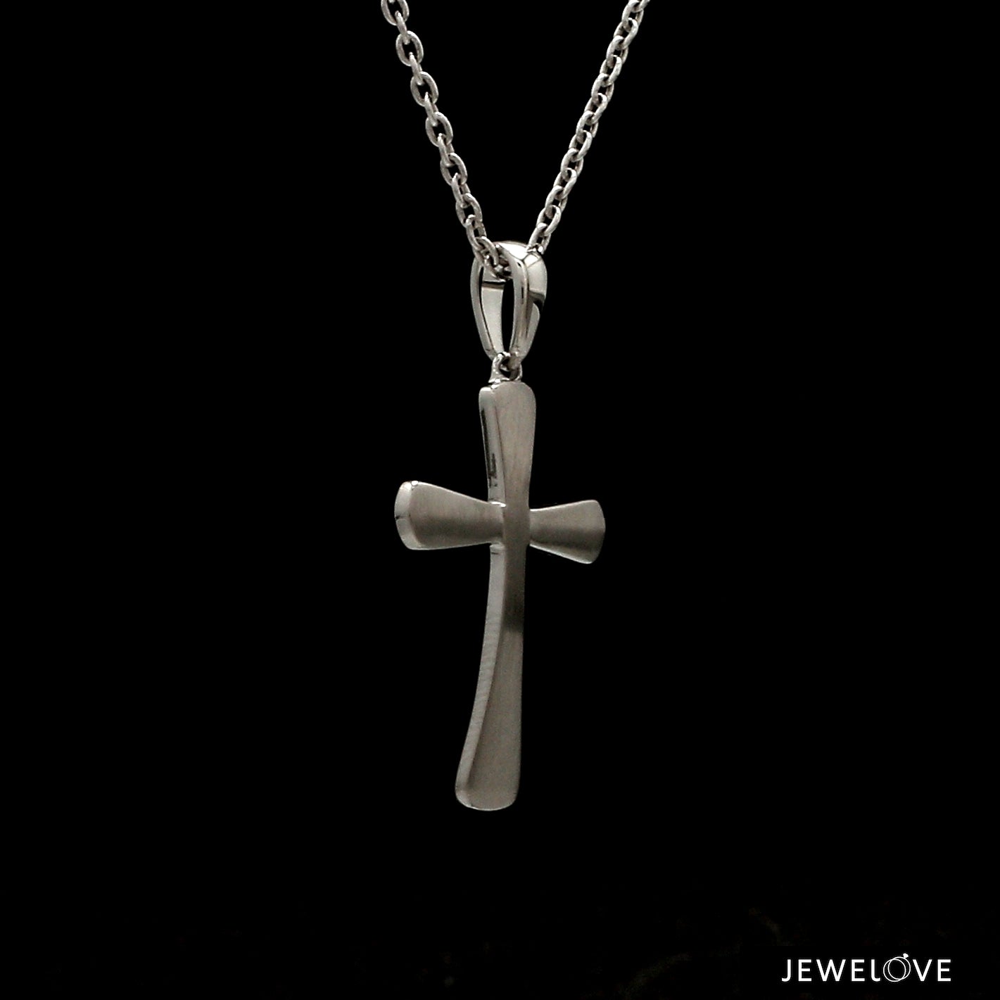 Plain Platinum Cross Pendant with Matte Finish JL PT P 243-A   Jewelove