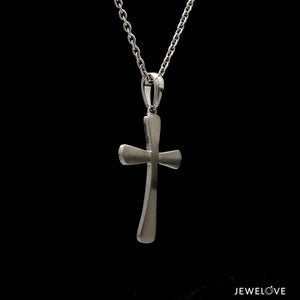 Plain Platinum Cross Pendant with Matte Finish JL PT P 243-A   Jewelove