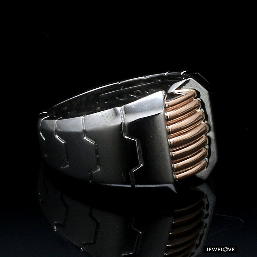 Men of Platinum | Heavy Platinum Rose Gold Ring for Leaders JL PT 685R