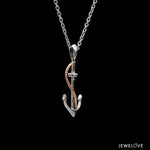 Load image into Gallery viewer, Platinum Anchor Pendant with Rose Gold for Sailors JL PT P 320   Jewelove.US
