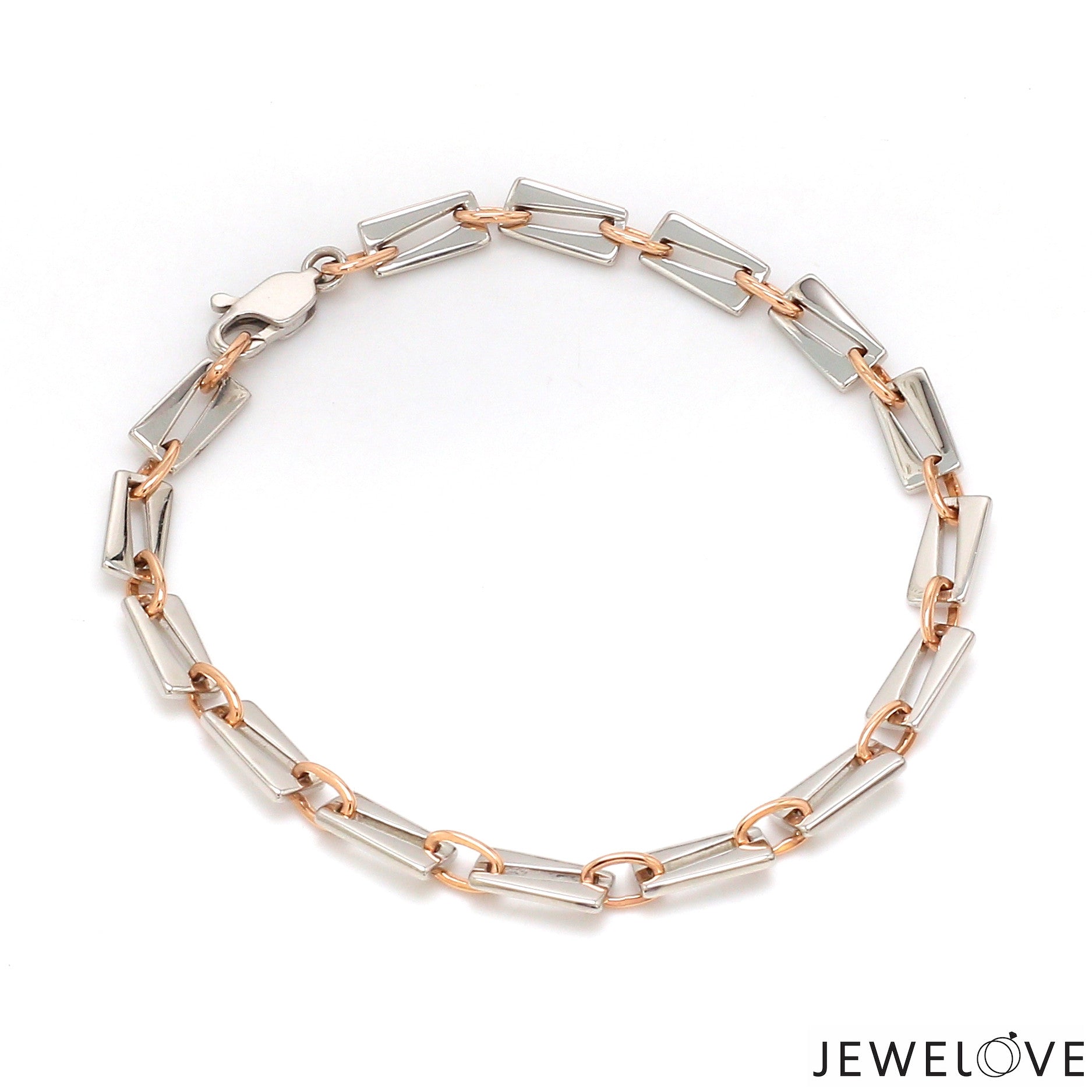 5.25mm Platinum & Rose Gold Bracelet for Men JL PTB 1280