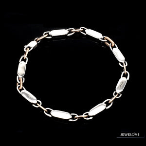 4.75mm Platinum & Rose Gold Bracelet for Men JL PTB 1279