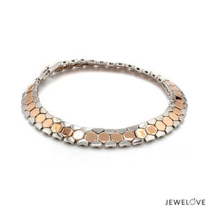 Men of Platinum | 8.5mm Platinum & Rose Gold Bracelet for Men JL PTB 1282