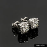 Load image into Gallery viewer, Platinum Solitaire Square Halo Earrings JL PT E 325-A   Jewelove.US
