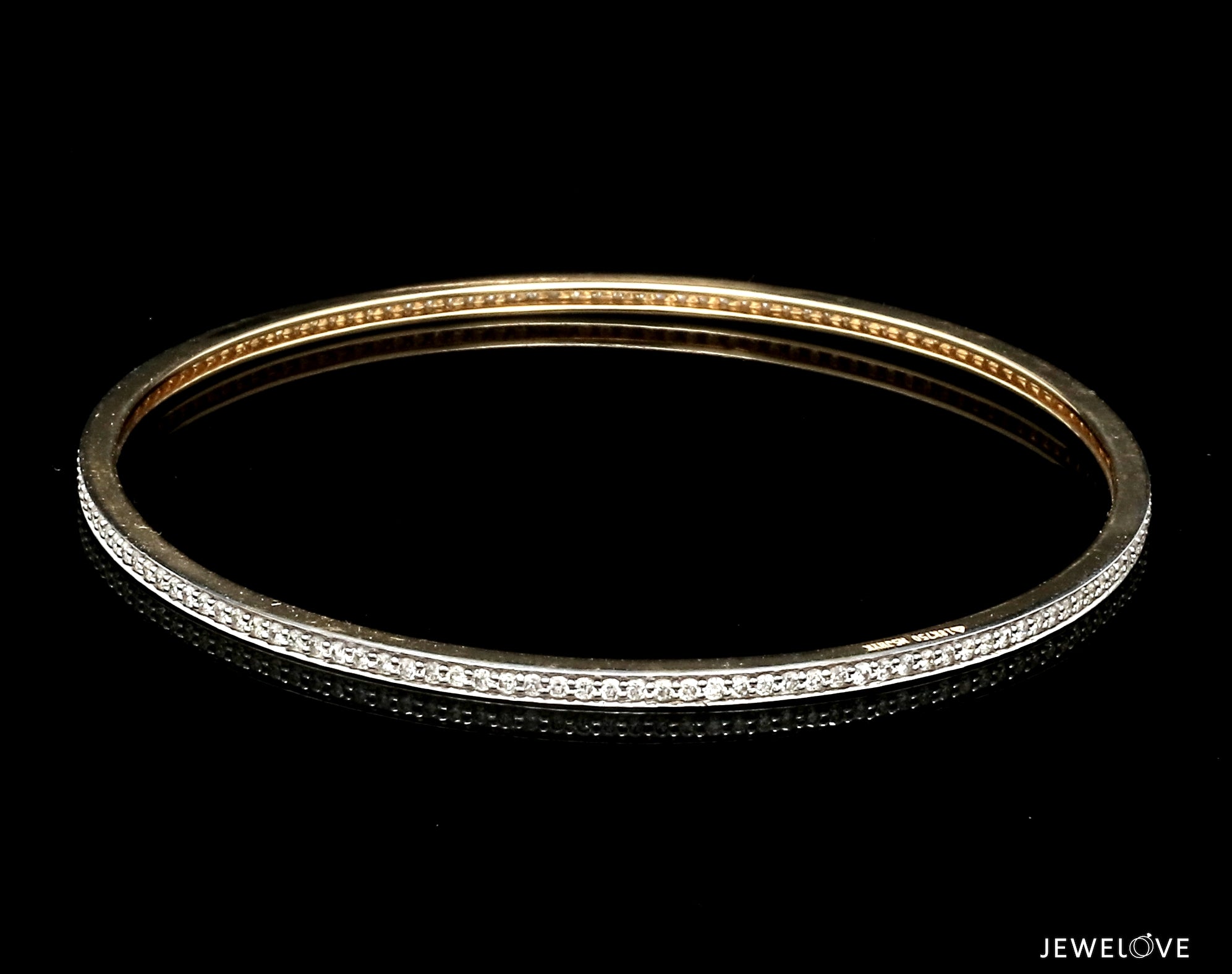 18K Gold with Diamonds Single Line Eternity Bangle JL AU B 101