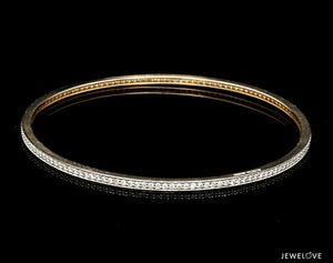 18K Gold with Diamonds Single Line Eternity Bangle JL AU B 101