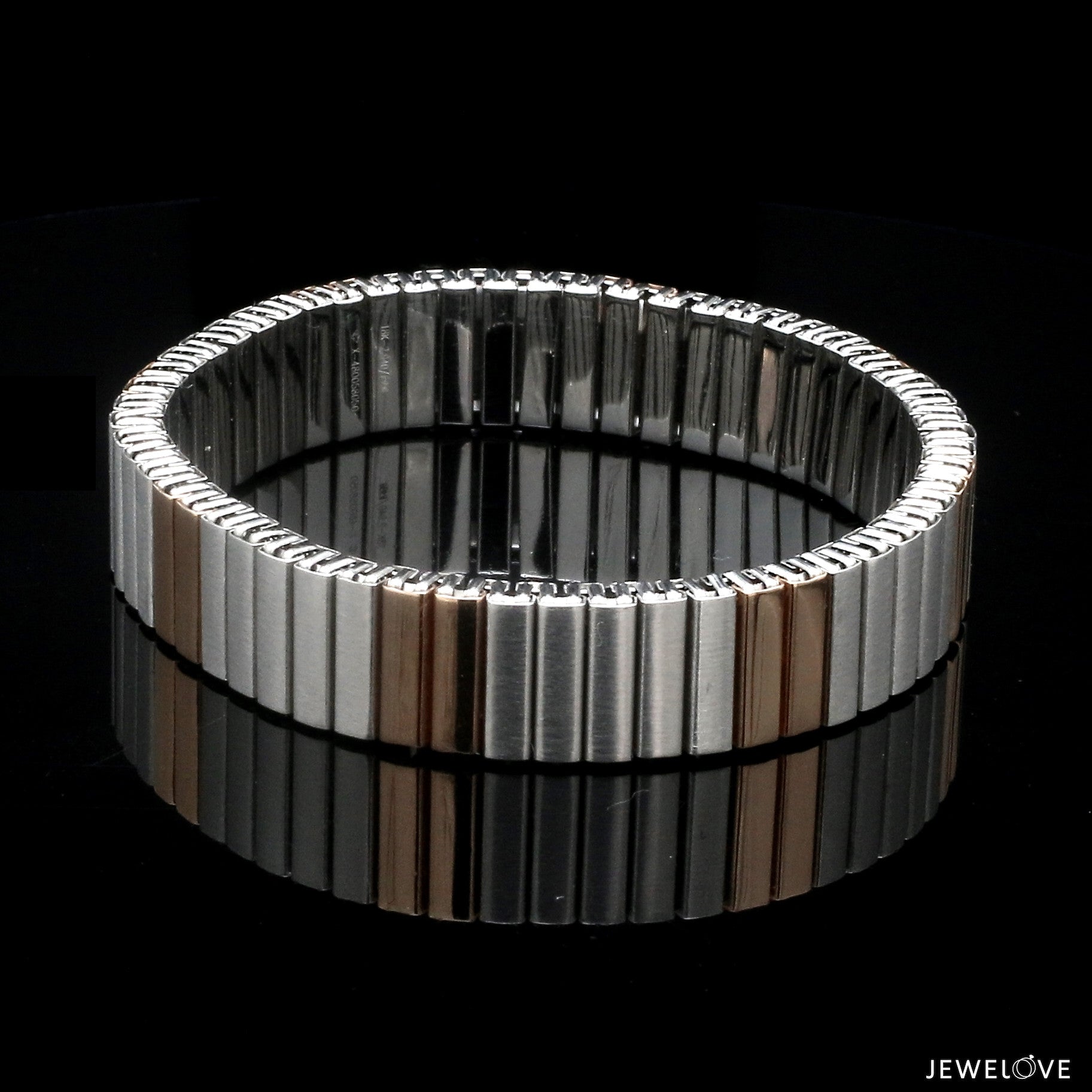 Platinum & 18K Rose Gold Flexible Bracelet for Men JL PTB 1232