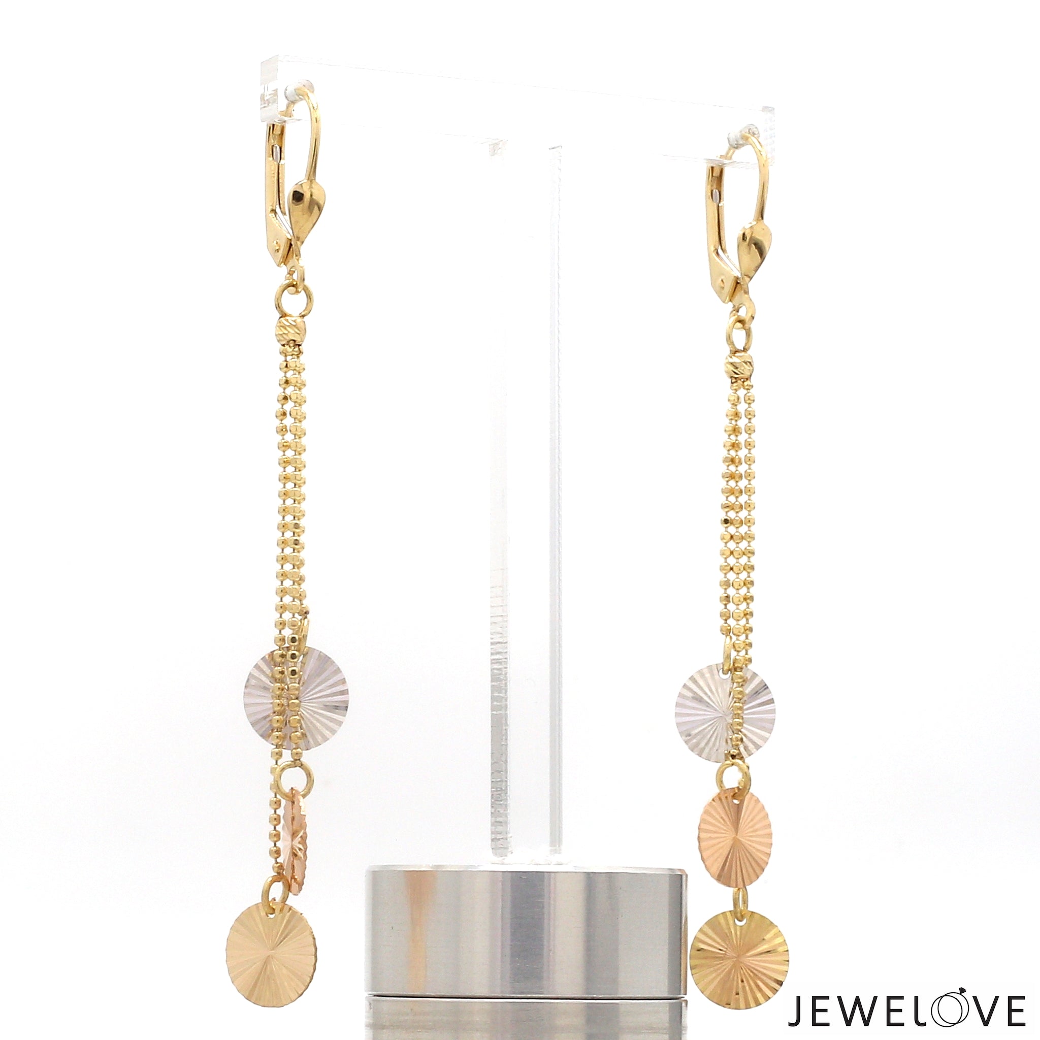 Designer 18K Yellow Hanging Gold Earrings JL AU E 02   Jewelove.US