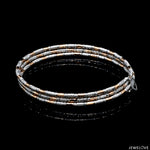 Load image into Gallery viewer, Japanese 3-row Platinum &amp; Rose Gold Bracelet for Women with Diamond Cut Balls JL PTB 1264
