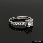 Load image into Gallery viewer, 70-Pointer Princess Cut Solitaire Diamond Shank Platinum Ring JL PT 1313-B   Jewelove.US
