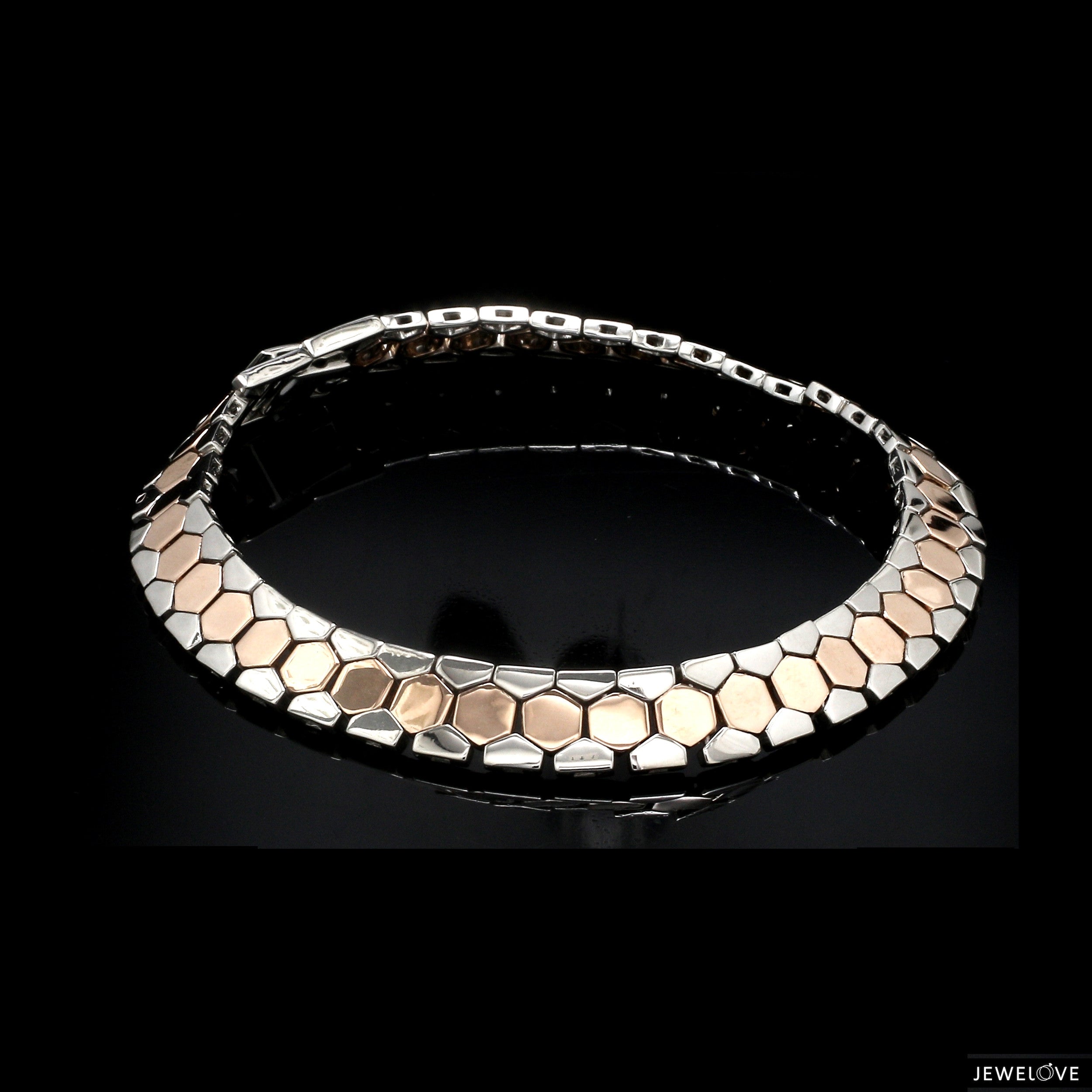 Men of Platinum | 8.5mm Platinum & Rose Gold Bracelet for Men JL PTB 1282