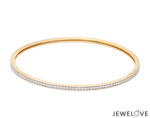 18K Gold with Diamonds Single Line Eternity Bangle JL AU B 101