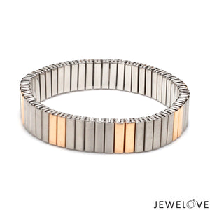 Platinum & 18K Rose Gold Flexible Bracelet for Men JL PTB 1232