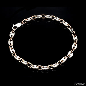 5.25mm Platinum & Rose Gold Bracelet for Men JL PTB 1278