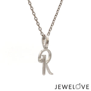 Platinum R Alphabet Diamond Pendant JL PT P 339