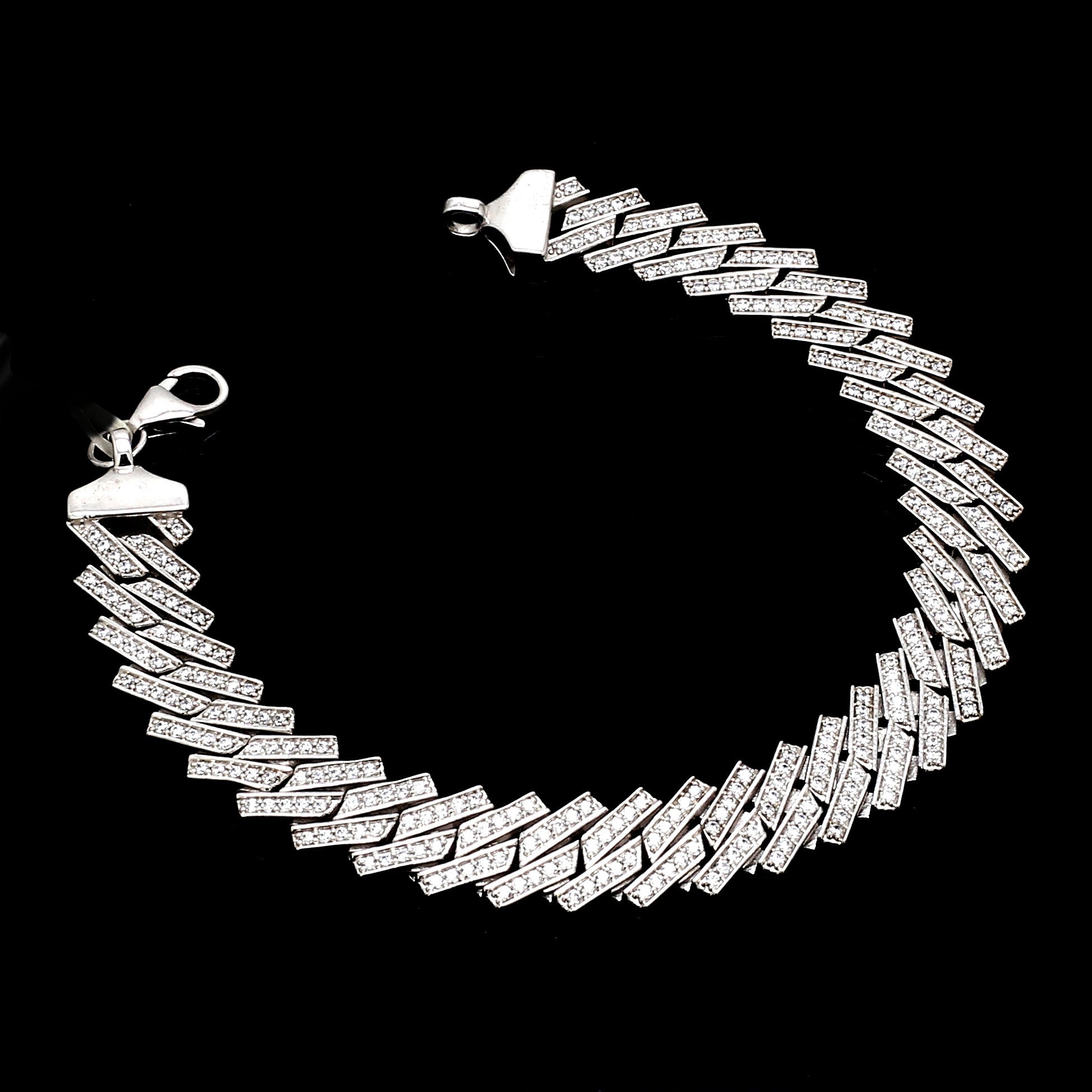 Platinum Cuban Diamond Bracelet for Men JL PTB 1238