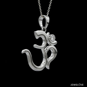 Platinum Single Diamond Om Pendant JL PT OM-7   Jewelove.US