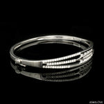 Load image into Gallery viewer, Designer Oval Platinum Bracelet with Diamonds SJ PTB 109
