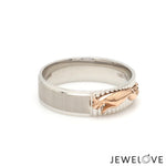 Load image into Gallery viewer, Platinum Ring with Rose Gold Jaguar for Men JL PT 1308   Jewelove.US
