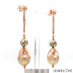 Load image into Gallery viewer, Designer 18K Yellow &amp; Rose Hanging  Diamonds Cut Balls Earrings JL AU E 05   Jewelove.US
