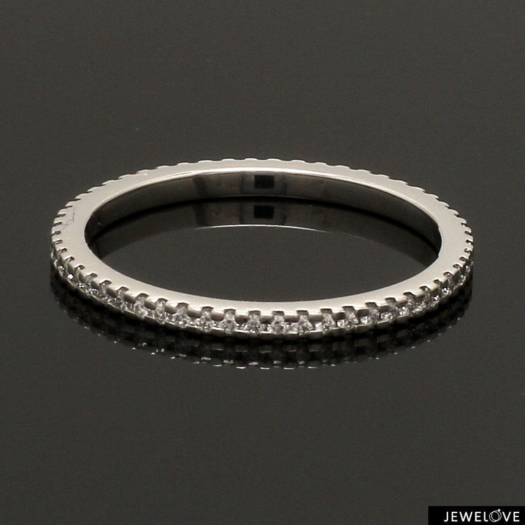 Thin Half Eternity Diamond Ring in Platinum JL PT 284-A