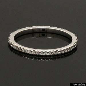 Thin Half Eternity Diamond Ring in Platinum JL PT 284-A