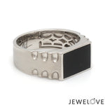 Load image into Gallery viewer, Men of Platinum | Heavy Black Enamel Ring for Men JL PT MSD 1371
