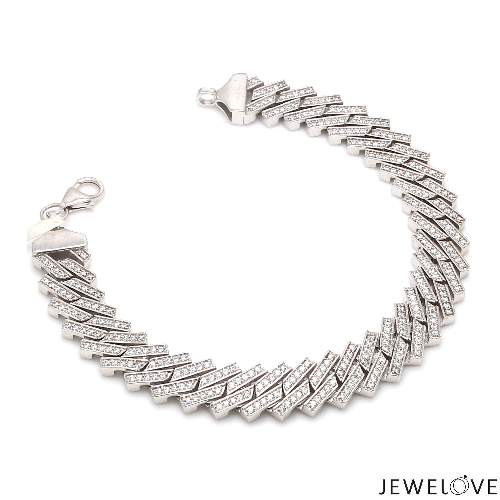 Platinum Cuban Diamond Bracelet for Men JL PTB 1238