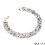 Load image into Gallery viewer, Platinum Cuban Diamond Bracelet for Men JL PTB 1238
