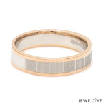 Load image into Gallery viewer, Unique Shape Platinum Love Bands with Rose Gold Border JL PT 648-RG Plain
