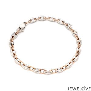 5.25mm Platinum & Rose Gold Bracelet for Men JL PTB 1278