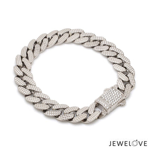 Men of Platinum | Diamond Cut Bracelet with Diamond Lock for Men JL PTB 1231